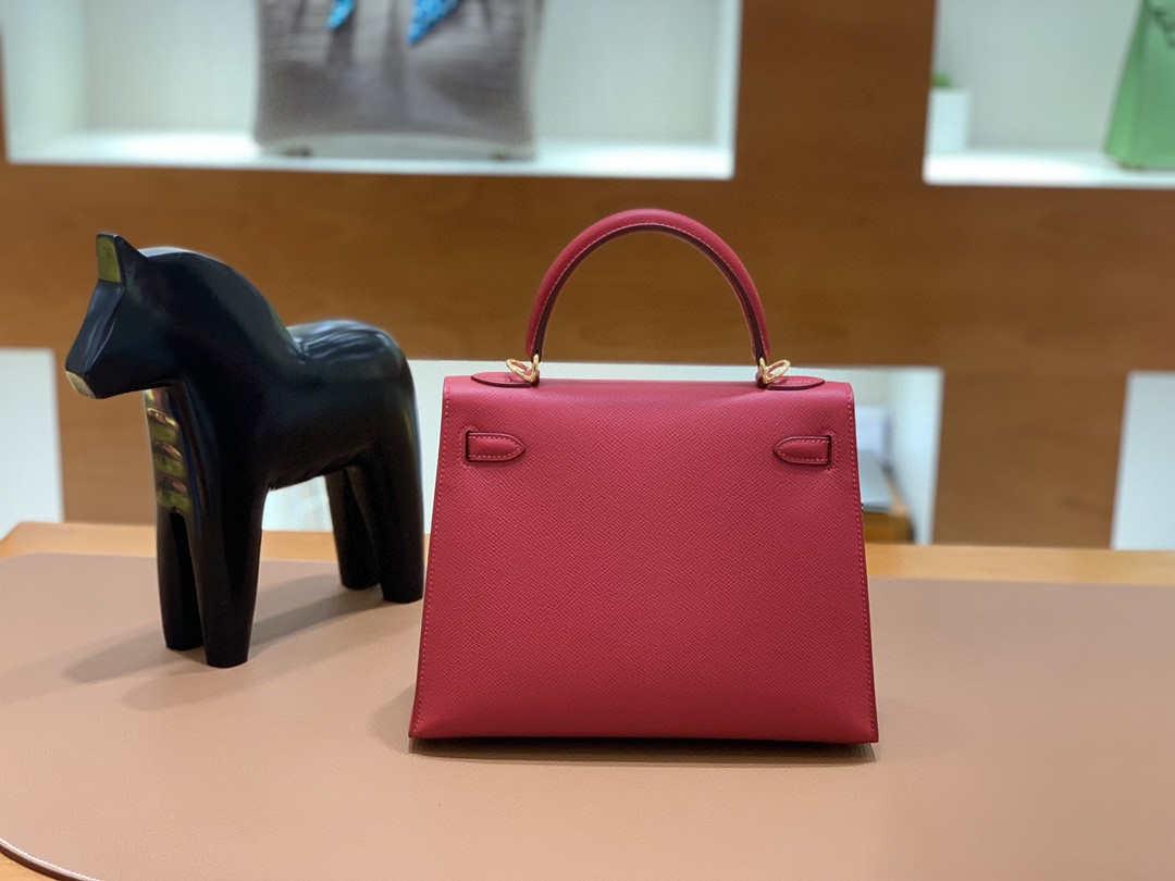 Hermès（爱马仕）Kelly 凯莉包 Epsom 国旗红 金扣 25cm