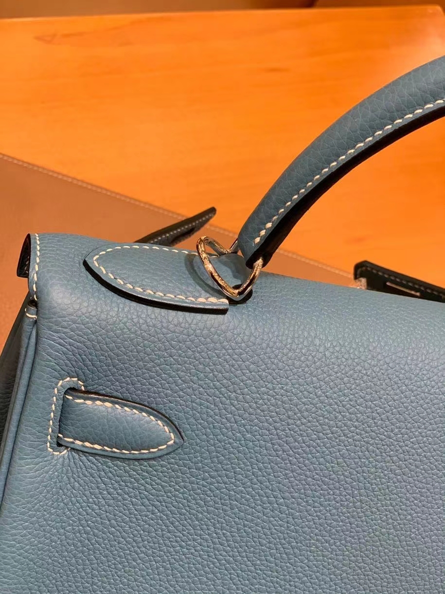 Hermès（爱马仕）Kelly 凯莉包  Togo 牛仔蓝 28cm 银扣 现货