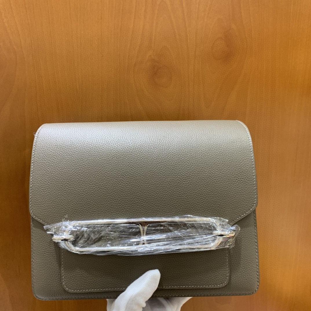 Hermès（爱马仕）Roulis 猪鼻子 evercolor 沥青灰 23cm 银扣 现货