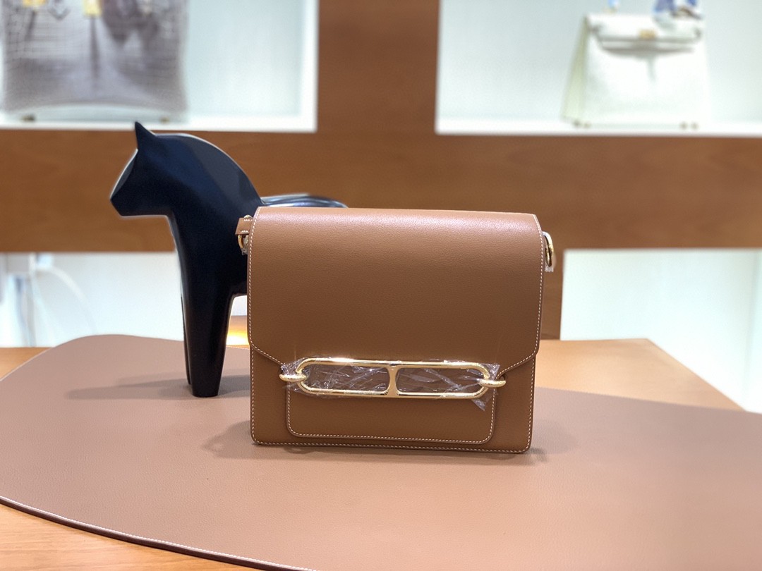 Hermès（爱马仕）Roulis 猪鼻子 evercolor 金棕色 23cm 金扣 现货