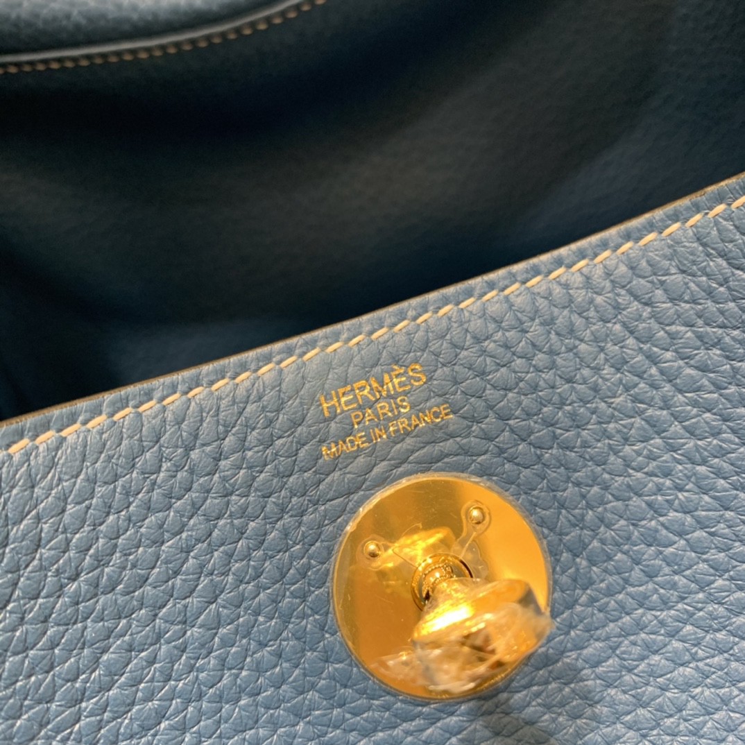 Hermès（爱马仕）Lindy 琳迪包 TC 牛仔蓝 金扣 26cm 现货
