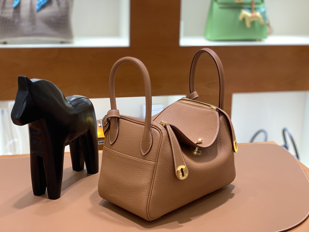 Hermès（爱马仕）Lindy 琳迪包 TC 金棕色 金扣 26cm 现货