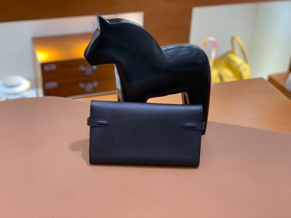 Hermès（爱马仕）epsom 黑色 Kelly 钱夹 金扣 现货