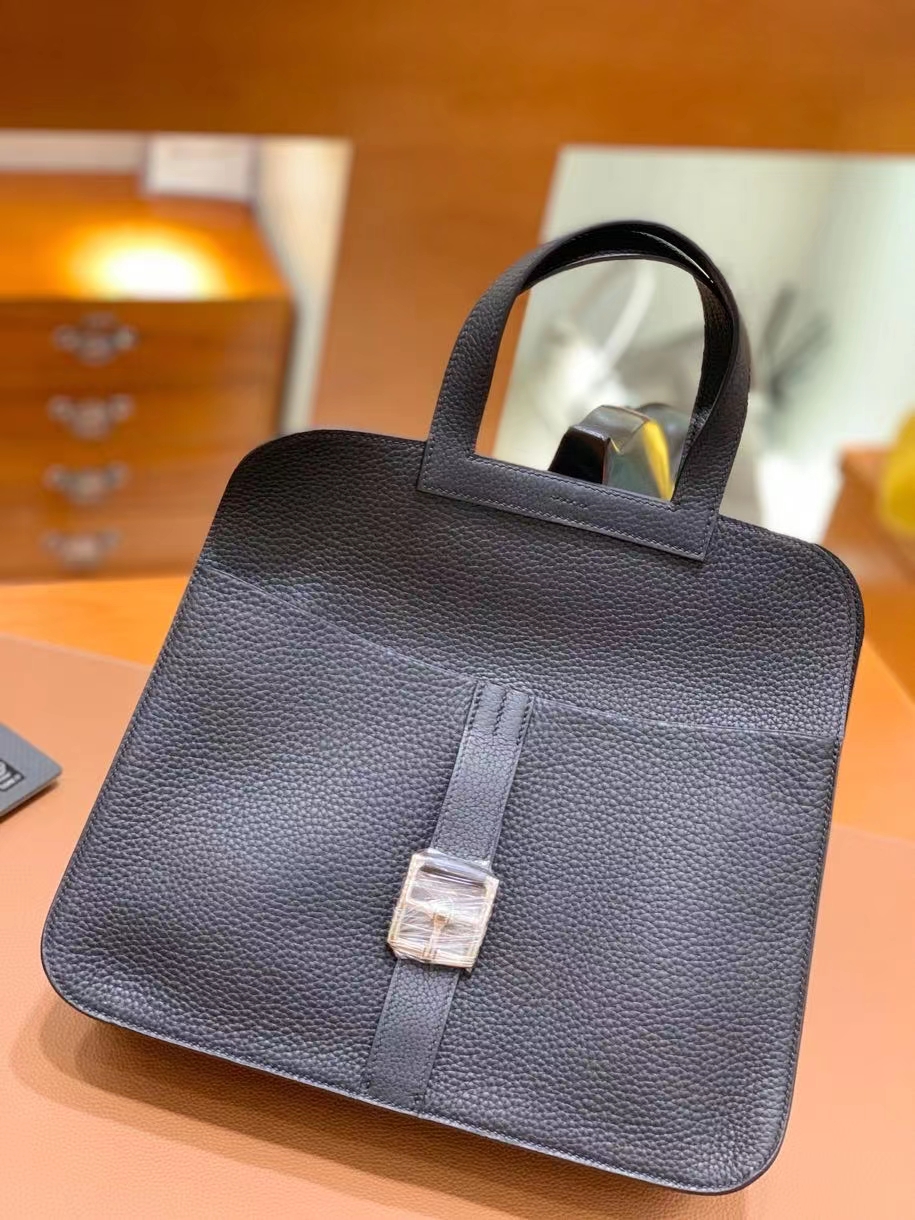 Hermès（爱马仕）TC 黑色 Halzan 31cm 银扣 现货