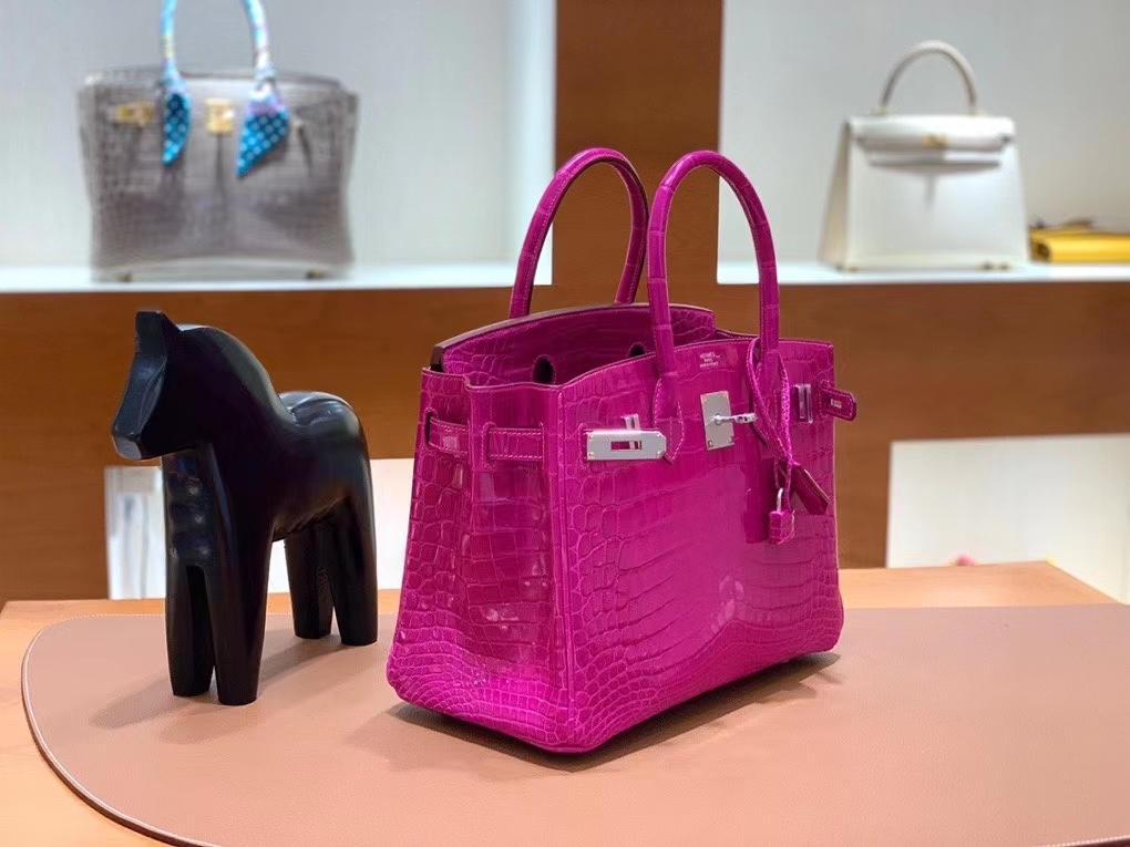 Hermès（爱马仕）Birkin 铂金包 亮面尼罗鳄 天方夜谭紫 银扣 30cm