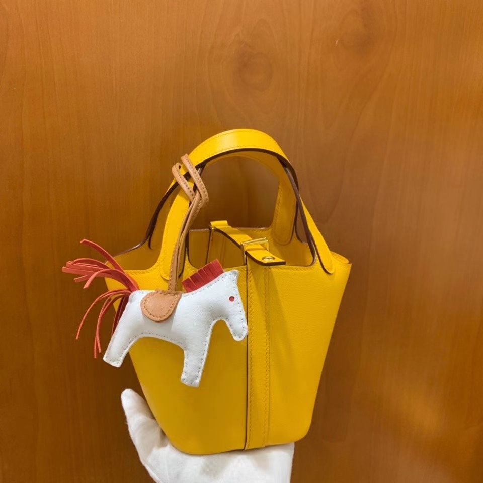 Hermès（爱马仕）Picotin 菜篮子 swift皮 9D琥珀黄 14cm 金扣 现货