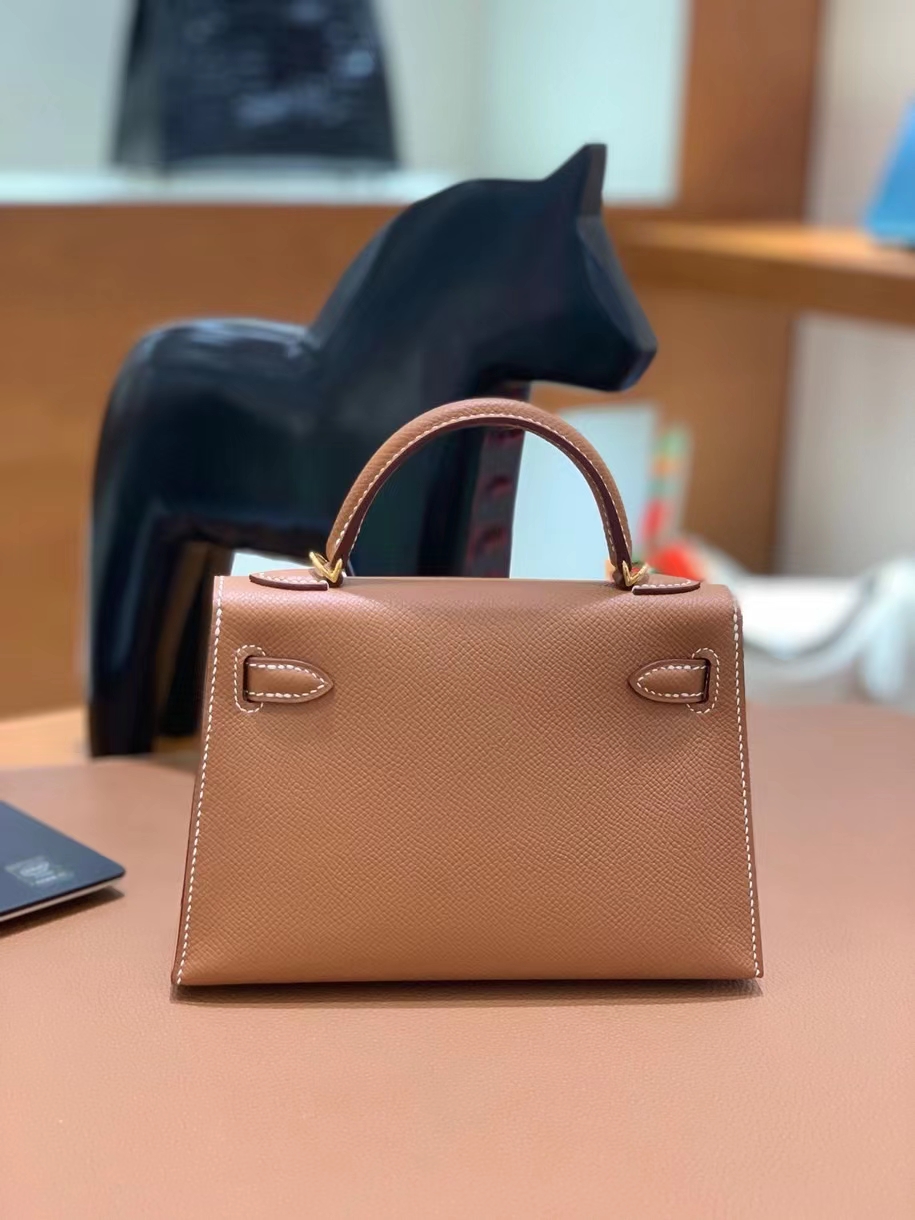 Hermès（爱马仕）epsom 金棕色 minikelly 19cm 金扣 现货