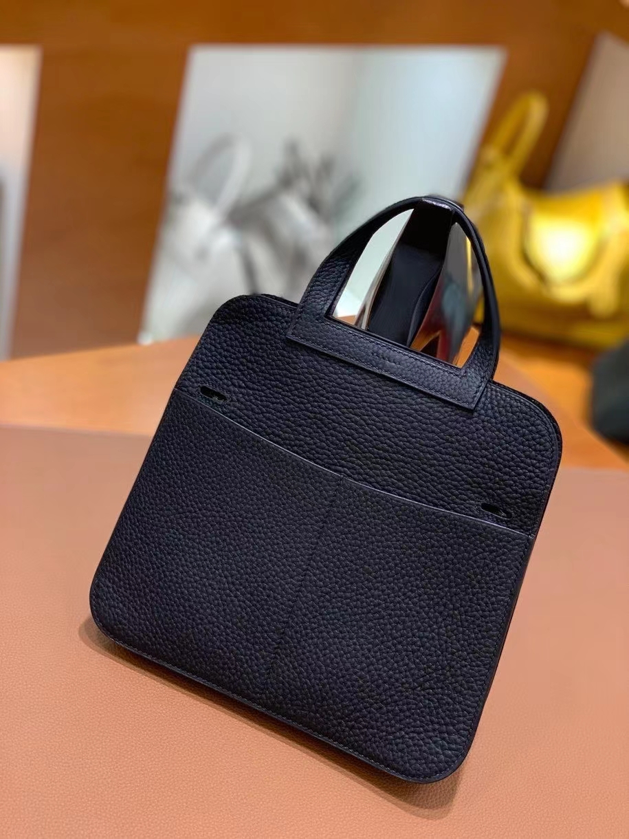 Hermès（爱马仕）TC 黑色 Halzan 22cm 银扣 现货