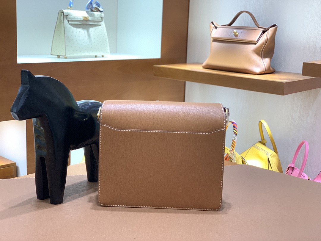 Hermès（爱马仕）Roulis 猪鼻子 evercolor 金棕色 23cm 金扣 现货