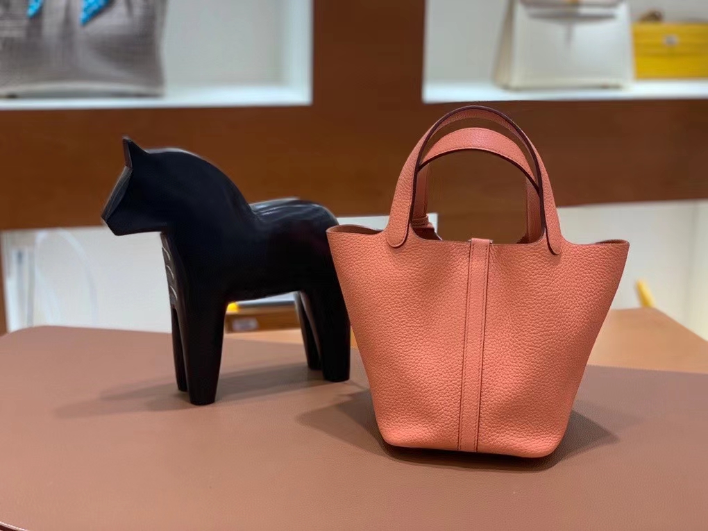 Hermès（爱马仕）Picotin 菜篮子 TC 龙虾粉 18cm 银扣 现货