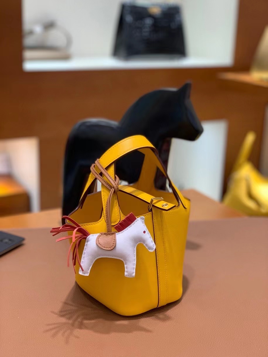 Hermès（爱马仕）Picotin 菜篮子 swift皮 9D琥珀黄 14cm 金扣 现货