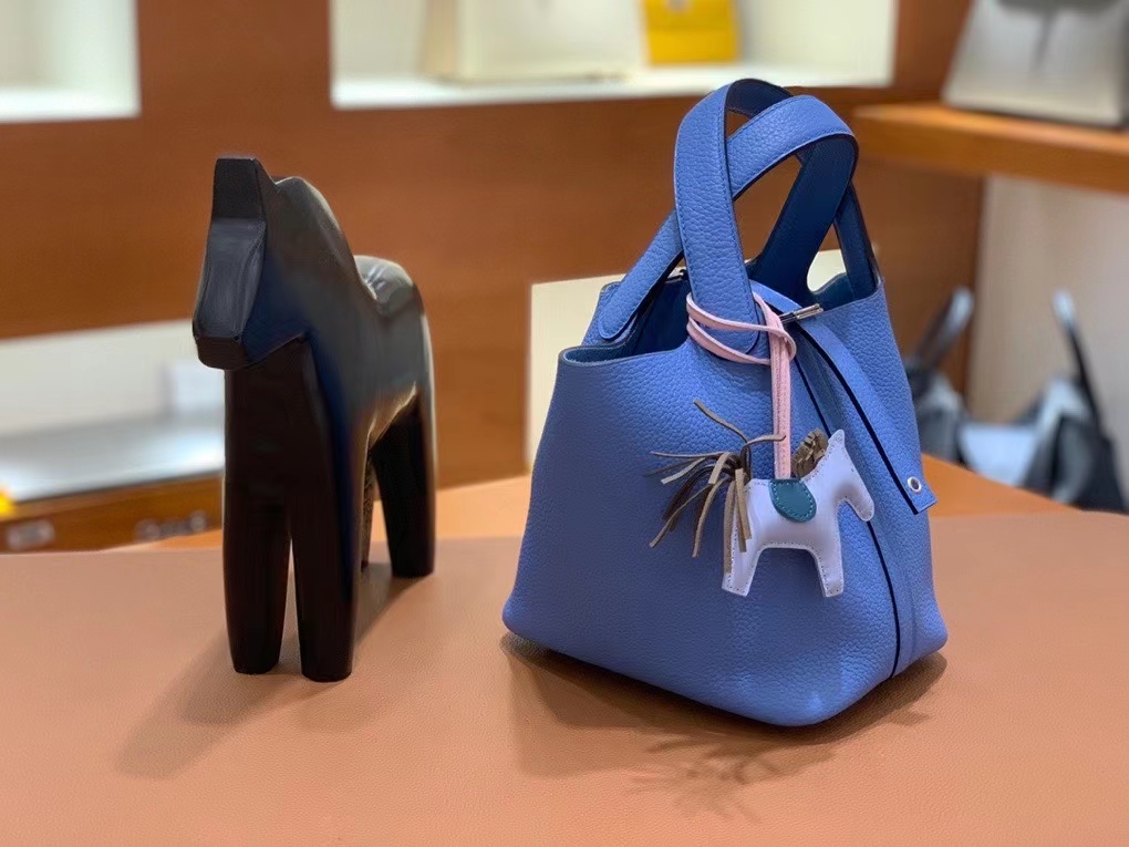 Hermès（爱马仕）Picotin 菜篮子 TC 天堂蓝 18cm 银扣 现货