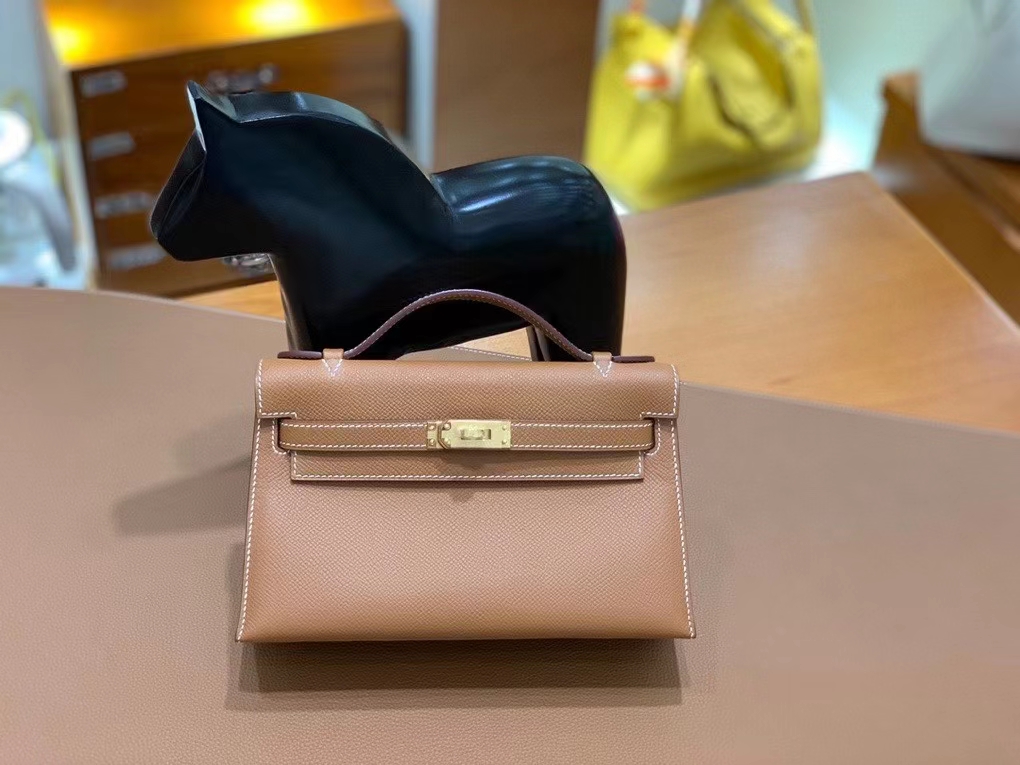 Hermès（爱马仕）Epsom 金棕色 miniKelly 22cm 金扣 现货