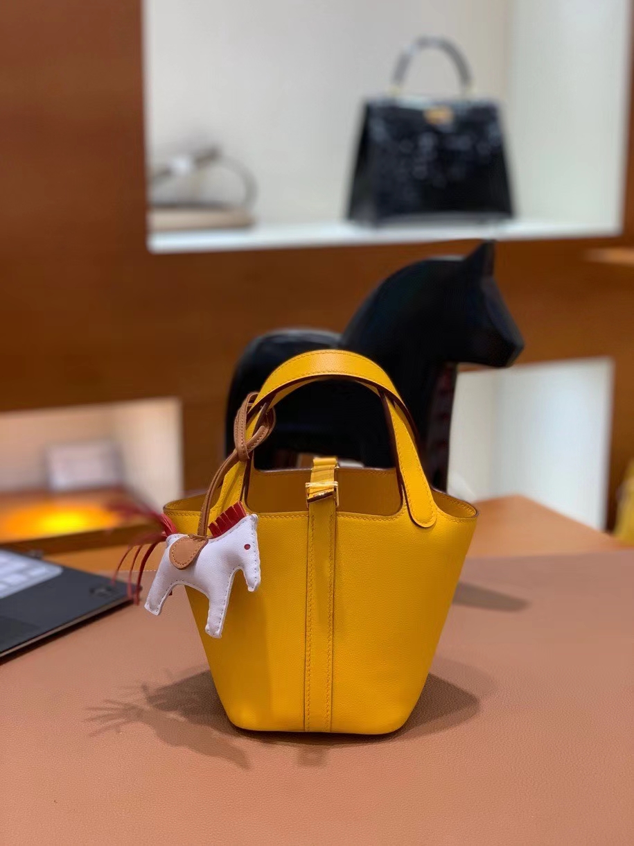 Hermès（爱马仕）Picotin 菜篮子 swift皮 9D琥珀黄 14cm 金扣 现货