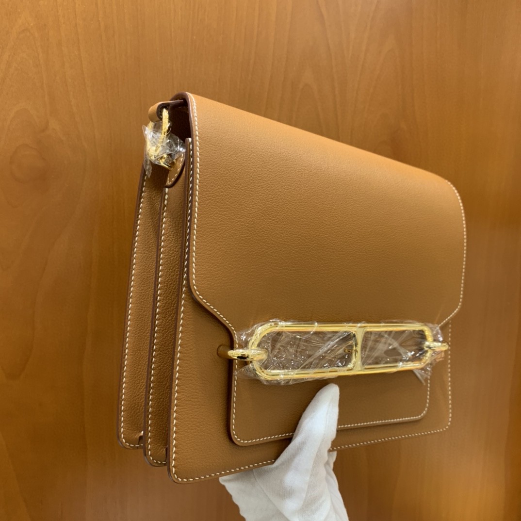 Hermès（爱马仕）Roulis 猪鼻子 evercolor 金棕色 23cm 金扣 现货
