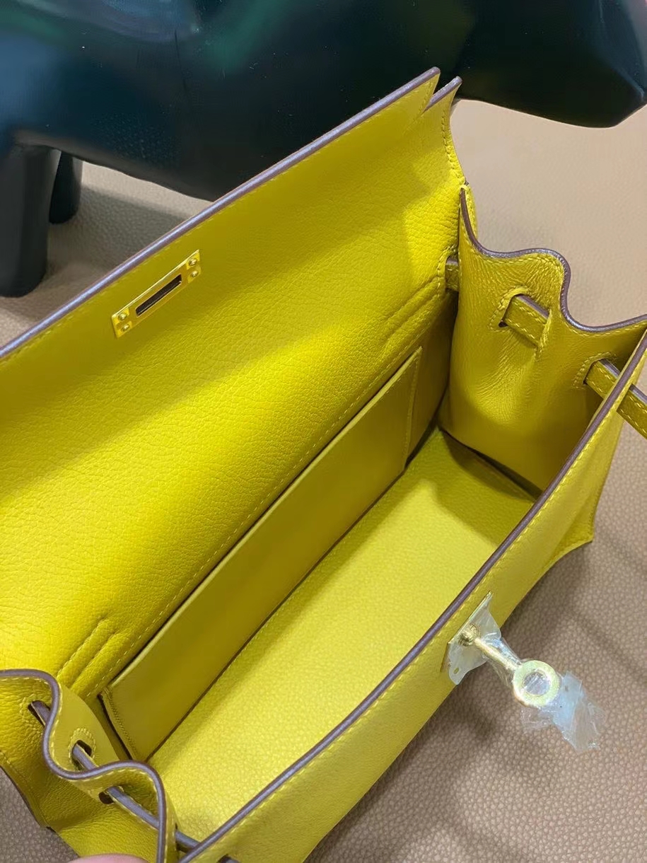 Hermès（爱马仕）evercolor 9D琥珀黄 Kelly danse 22cm 金扣 现货