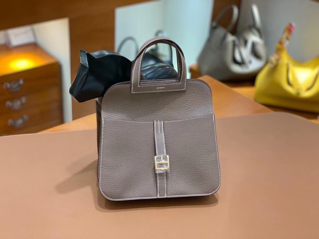 Hermès（爱马仕）TC 大象灰 Halzan 22cm 金扣 现货