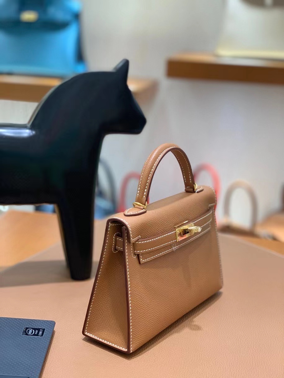 Hermès（爱马仕）epsom 金棕色 minikelly 19cm 金扣 现货