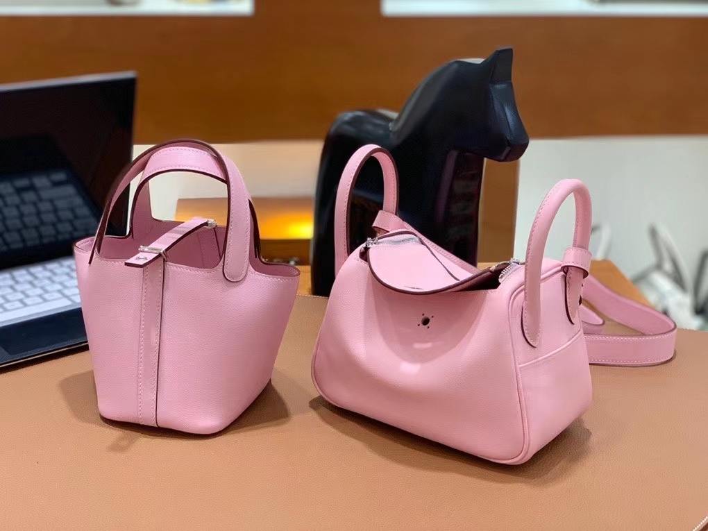 Hermès（爱马仕）Picotin 菜篮子 swift皮 3Q水粉色 14cm 银扣 现货