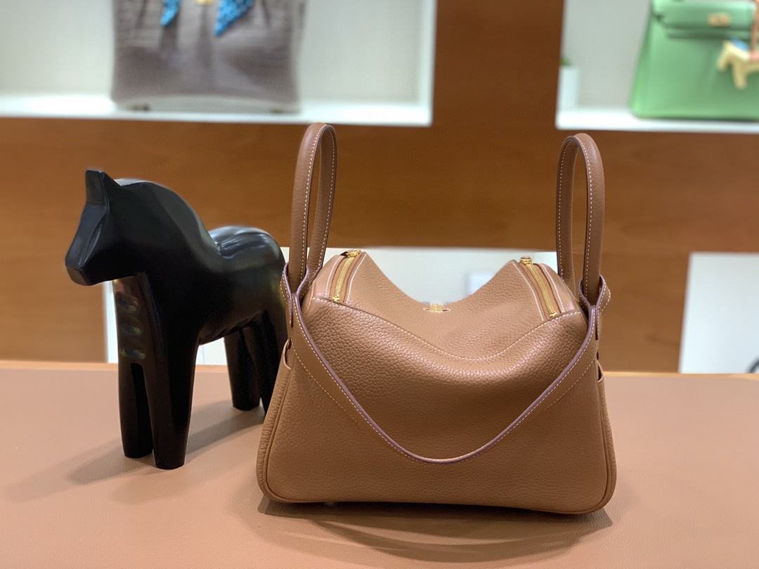 Hermès（爱马仕）Lindy 琳迪包 TC 金棕色 金扣 26cm 现货