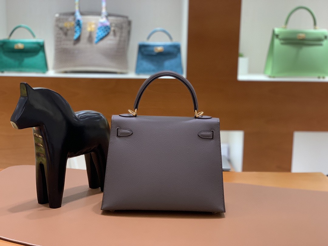 Hermès（爱马仕）Kelly 凯莉包 Epsom 锡器灰 金扣 25cm