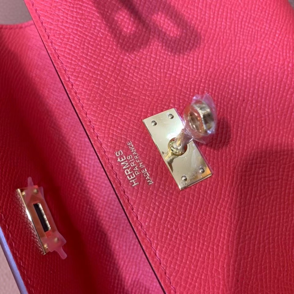 Hermès（爱马仕）epsom 番茄红 Kelly 钱夹 金扣 现货
