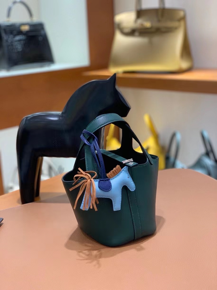 Hermès（爱马仕）Picotin 菜篮子 swift皮 英国绿 14cm 银扣 现货