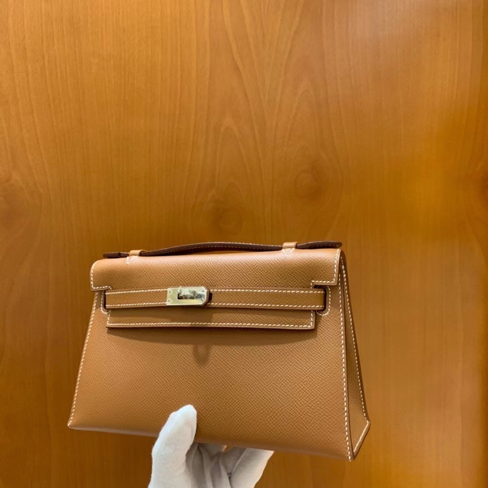 Hermès（爱马仕）Epsom 金棕色 miniKelly 22cm 银扣 现货
