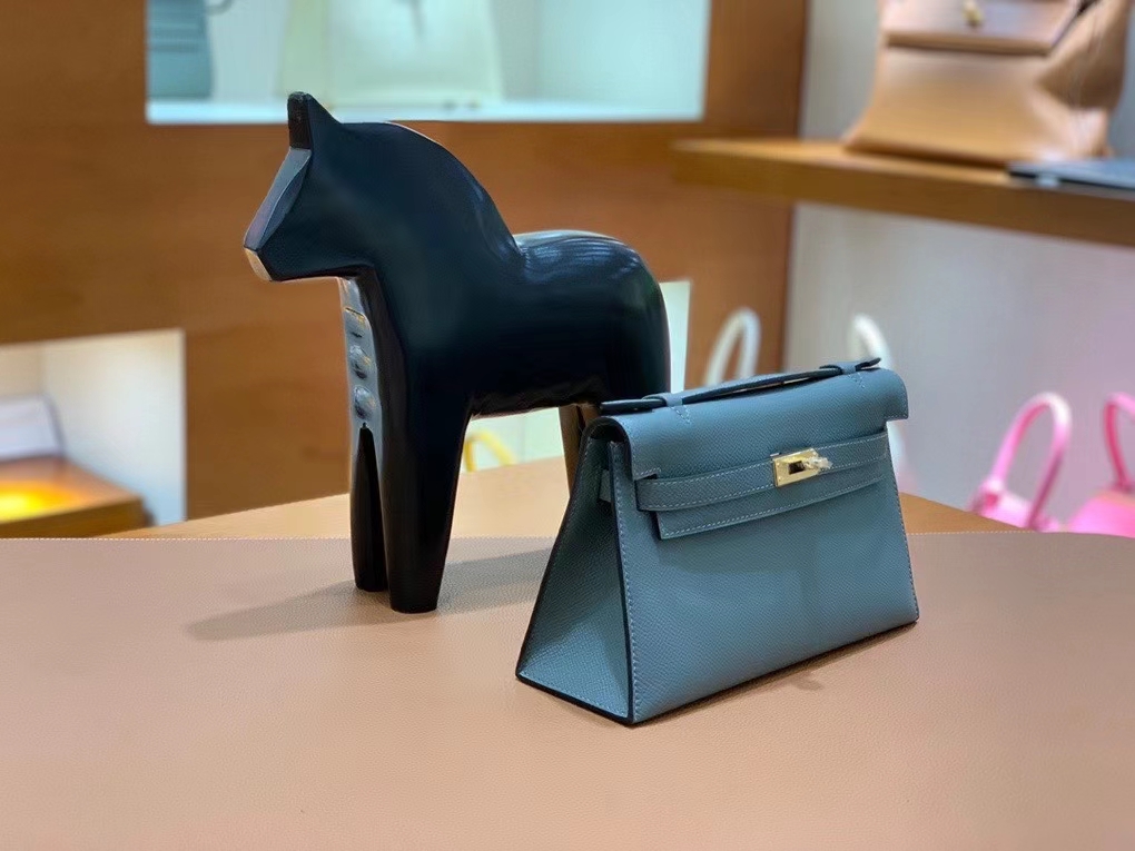 Hermès（爱马仕）Epsom 杏仁绿 miniKelly 22cm 金扣 现货