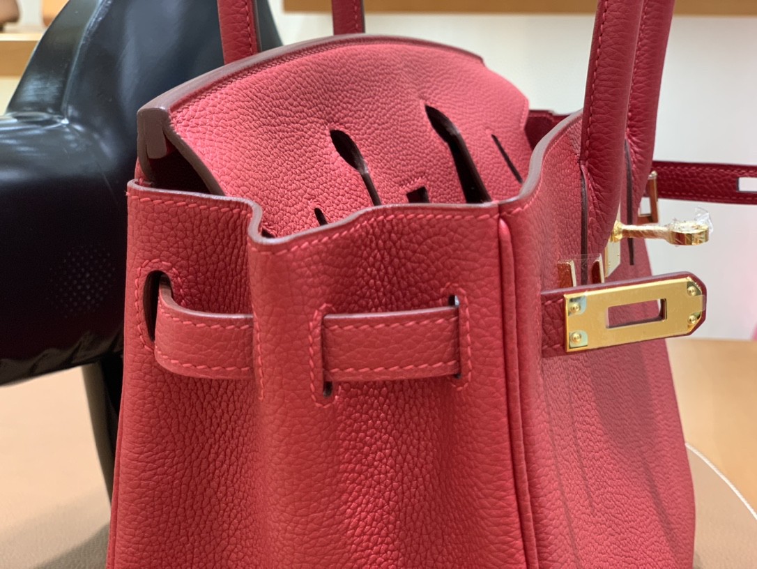 Hermès（爱马仕） Birkin 铂金包 Togo Q5国旗红 金扣 25cm