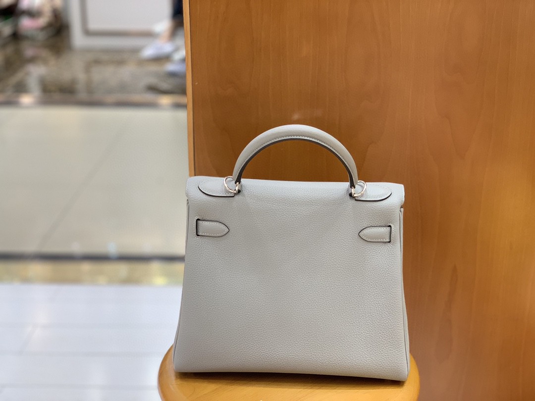 Hermès（爱马仕）Kelly 凯莉包 Togo 海鸥灰 银扣 28cm 现货