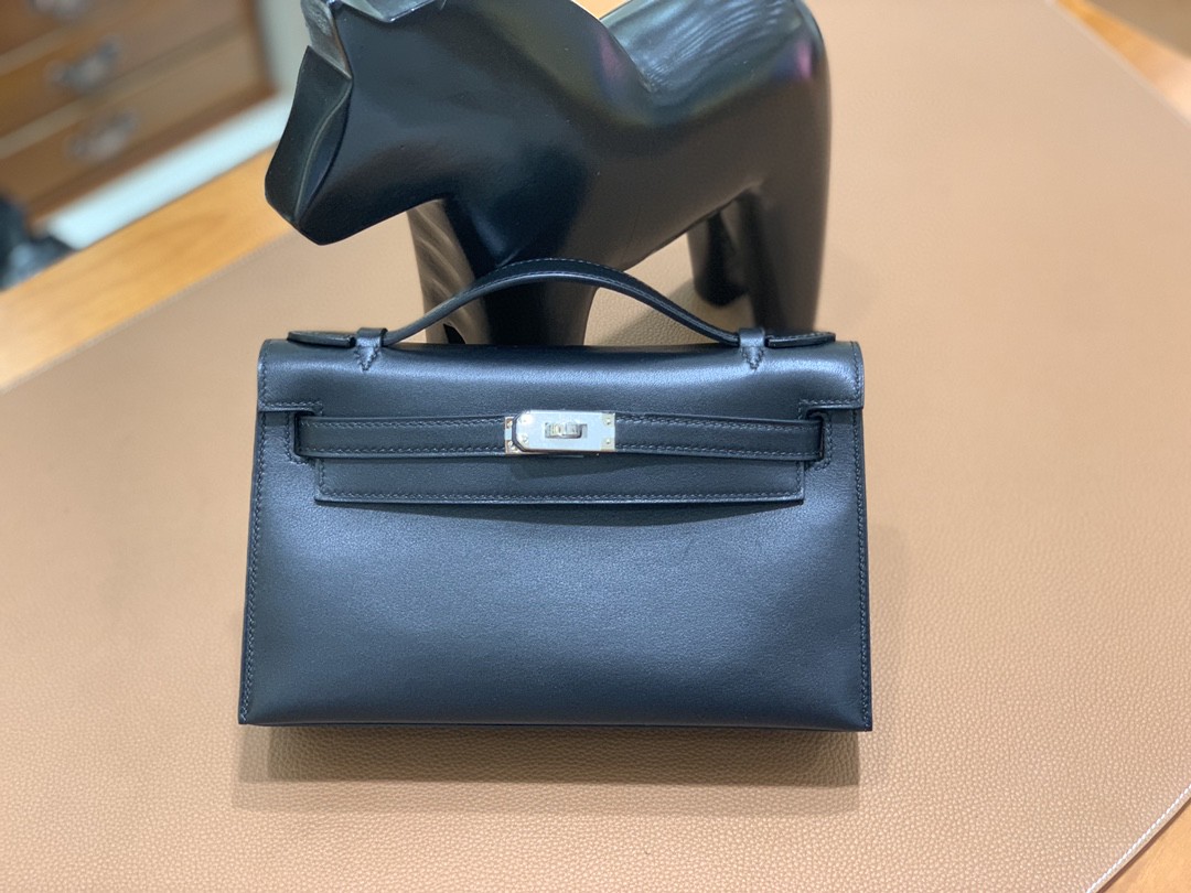 Hermès（爱马仕）mini Kelly 迷你凯莉 swift 黑色 银扣 22