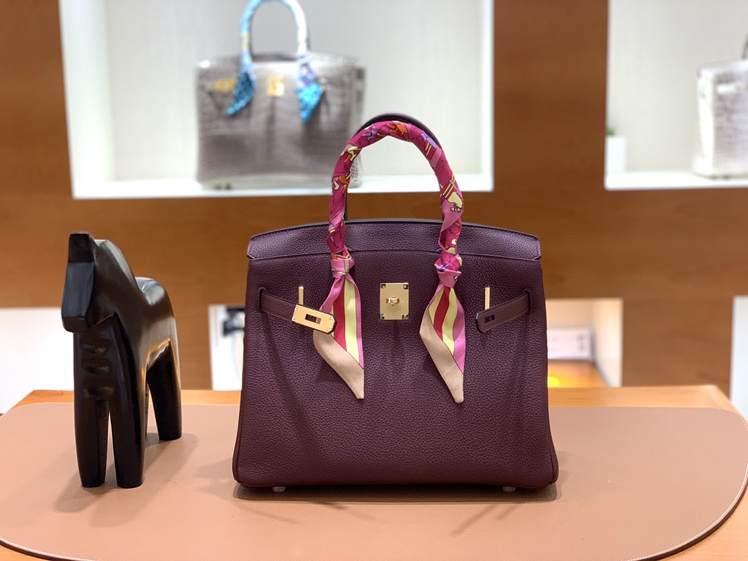 Hermès（爱马仕）Birkin 铂金包 Togo CK57 波尔多酒红 金扣 30cm