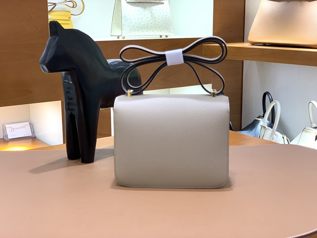 Hermès（爱马仕）Constance 空姐包 Epsom 斑鸠灰 19cm 金扣