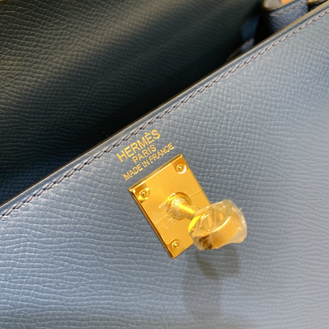 Hermès（爱马仕）Kelly 凯莉包 Epsom 深邃蓝 金扣 25cm