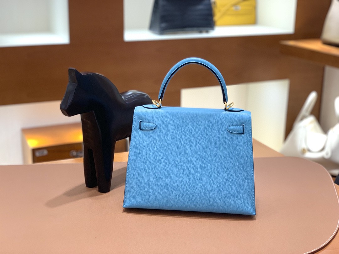 Hermès（爱马仕）Kelly 凯莉包 Epsom 北方蓝 金扣 25cm 现货