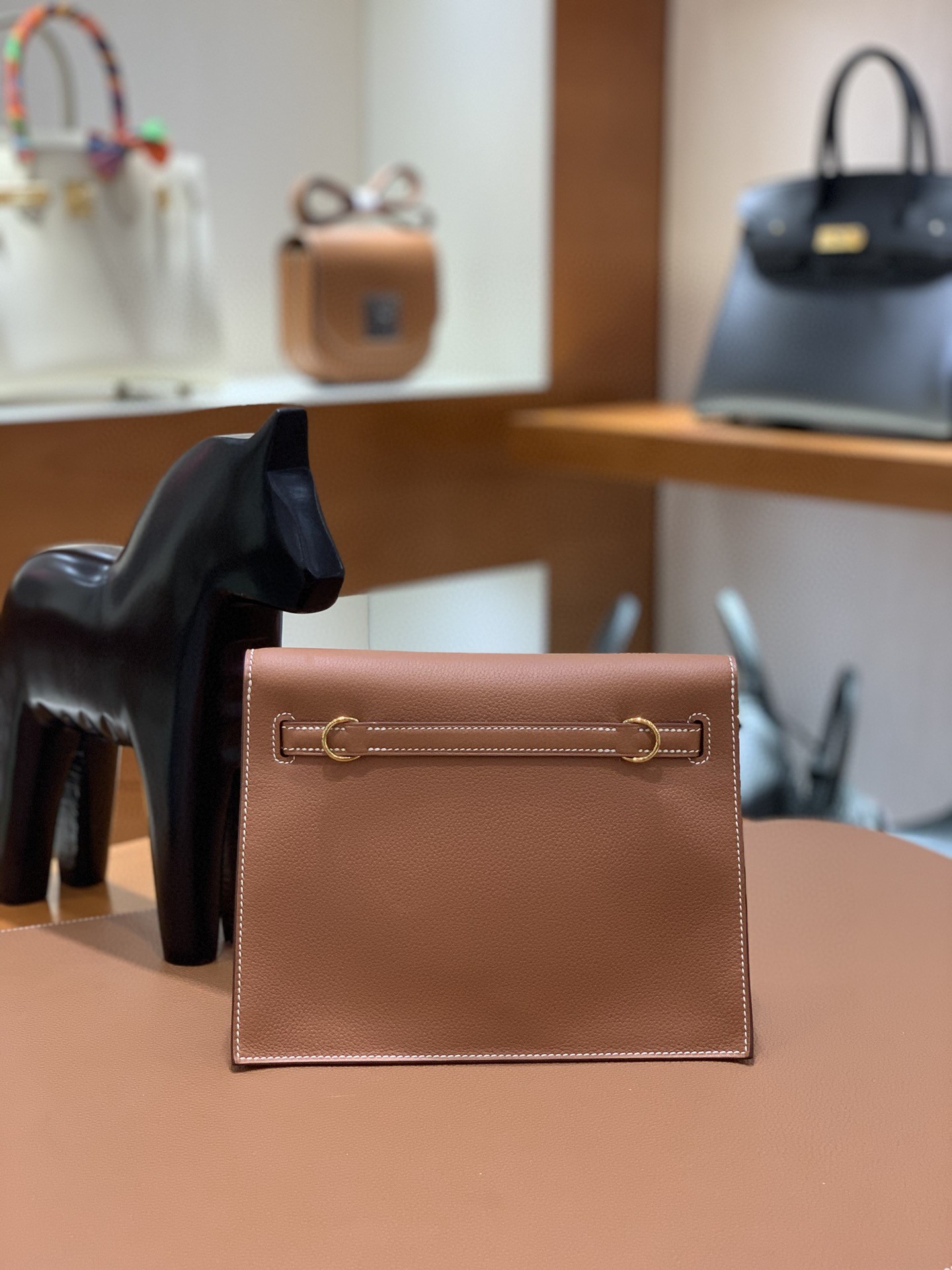 Hermès（爱马仕）Evercolor 金棕色 Kelly danse 22cm 金扣 现货
