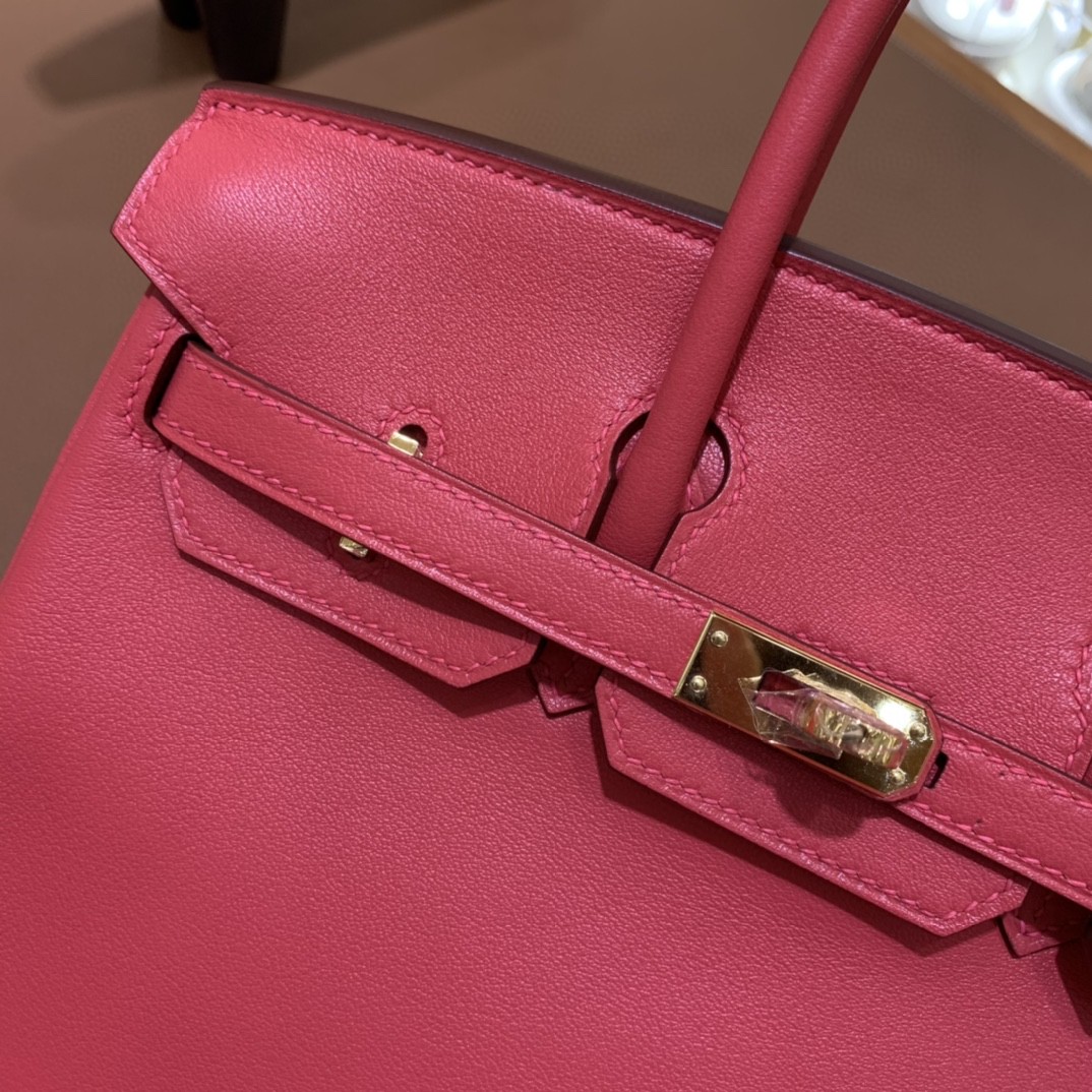 Hermès（爱马仕）Birkin 铂金包 Swift 唇膏粉 金扣 25cm