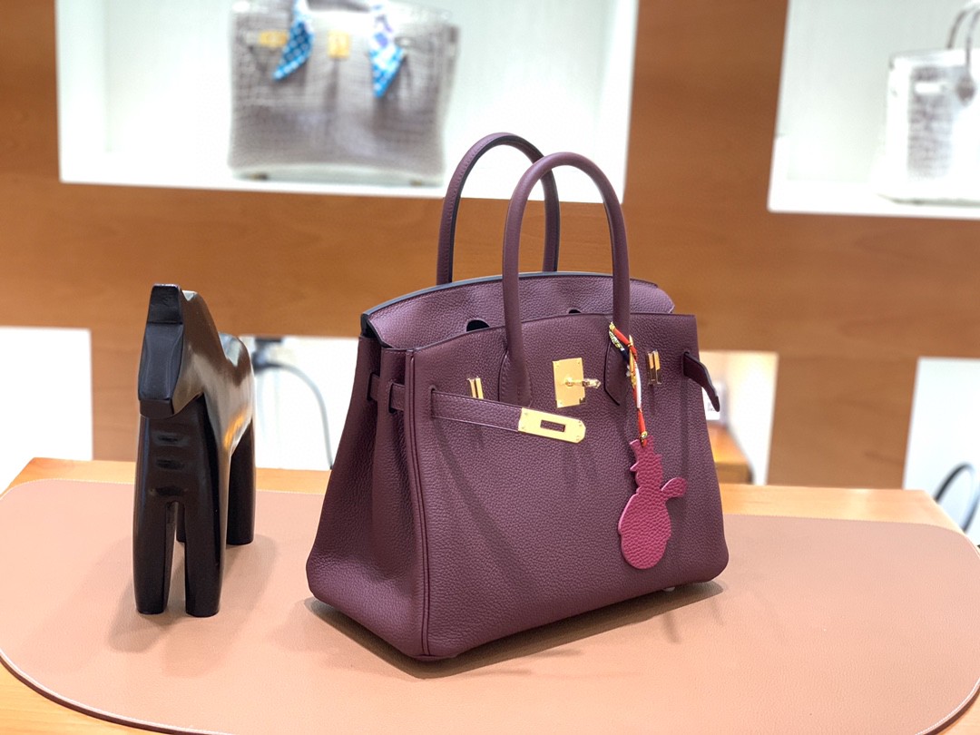 Hermès（爱马仕）Birkin 铂金包 Togo CK57 波尔多酒红 金扣 30cm
