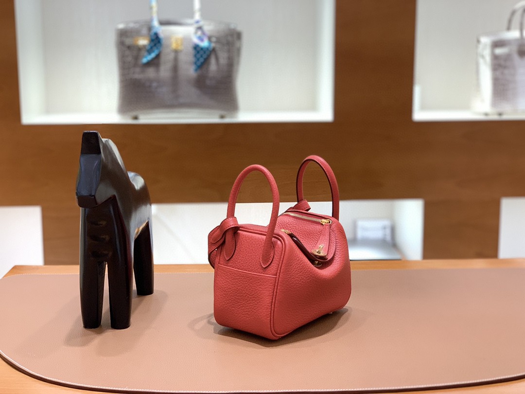 Hermès（爱马仕）minilindy 迷你琳迪 TC 番茄红 金扣