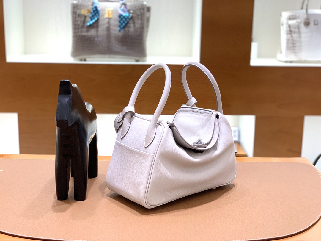 Hermès（爱马仕）Lindy 琳迪包 Evercolor 珍珠灰 银扣 26cm