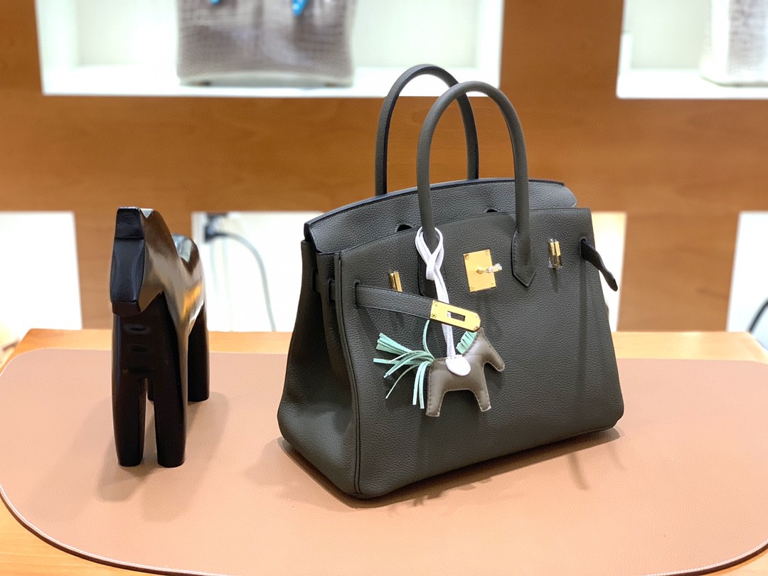 Hermès（爱马仕）Birkin 铂金包 Togo 乌木灰 金扣 30cm