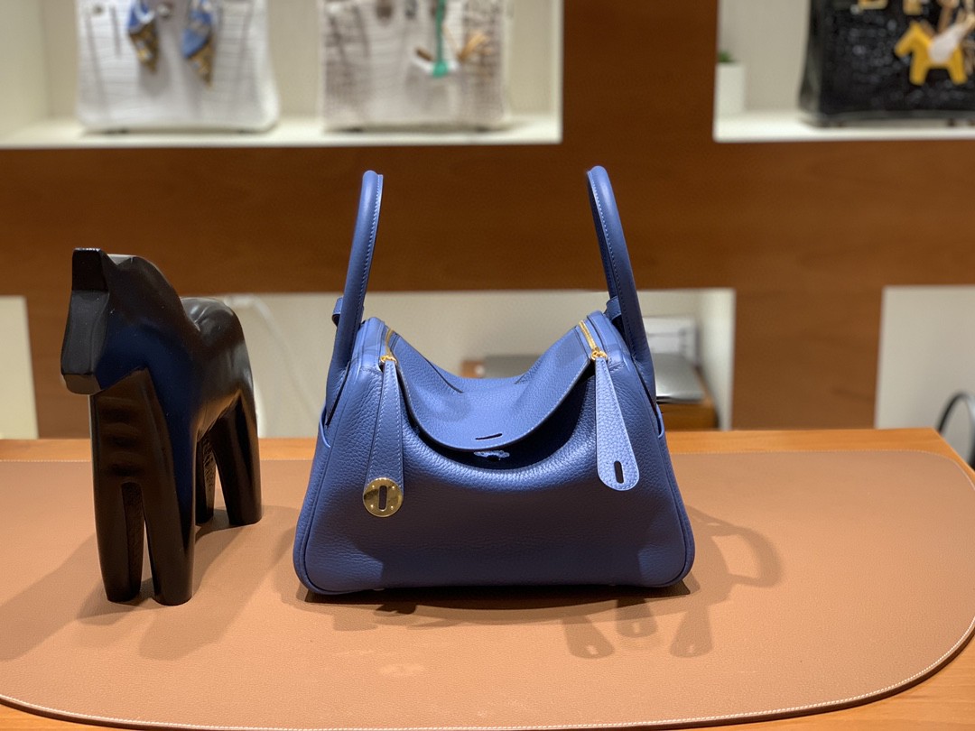 Hermès（爱马仕）Lindy 琳迪包 TC 玛瑙蓝 金扣 26cm