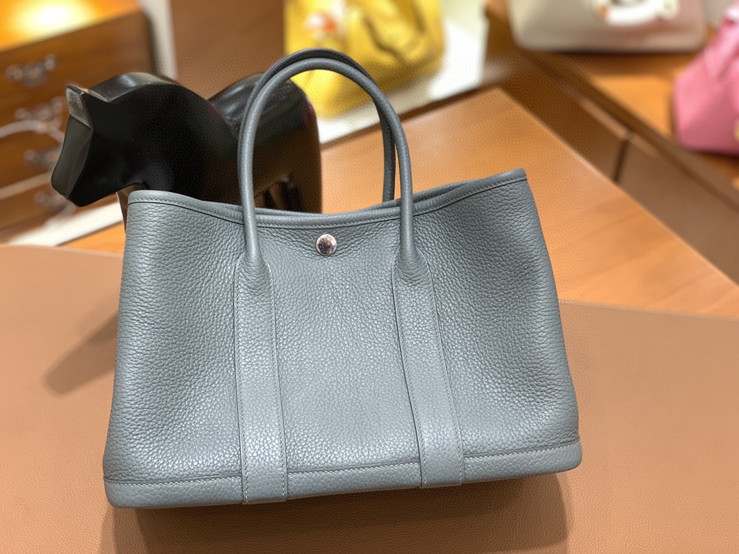Hermès（爱马仕）Garden Party 花园包 TC 杏仁绿 银扣 30cm