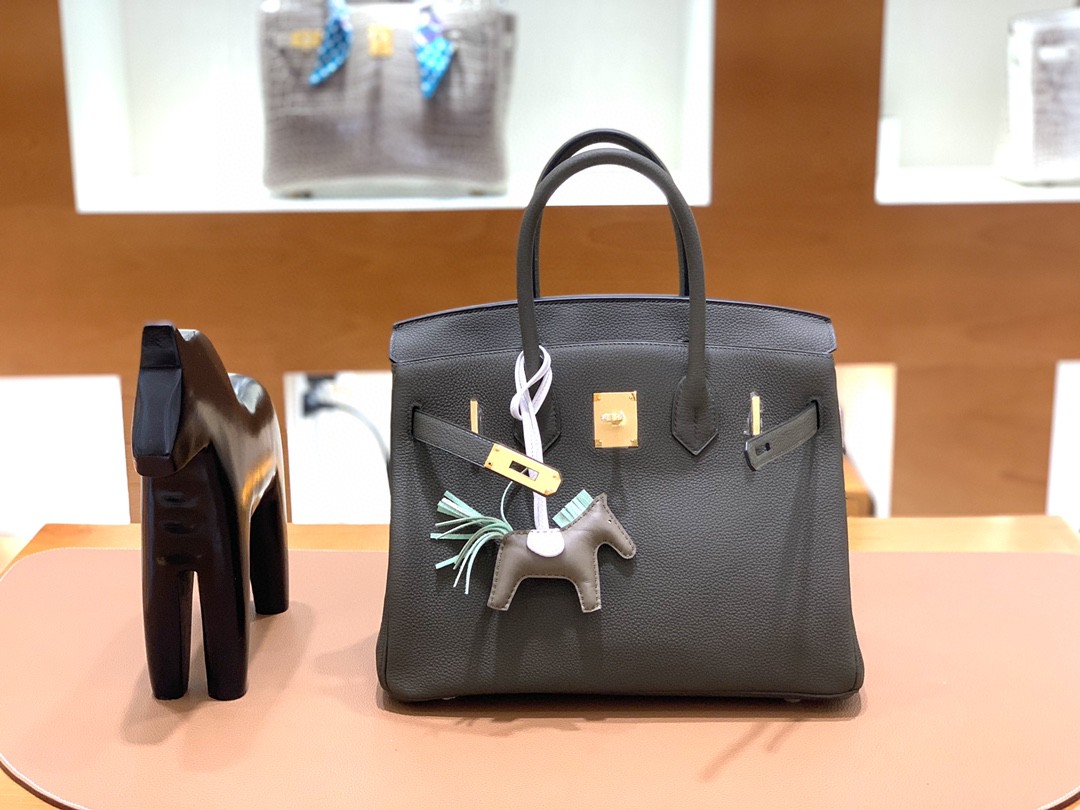 Hermès（爱马仕）Birkin 铂金包 Togo 乌木灰 金扣 30cm