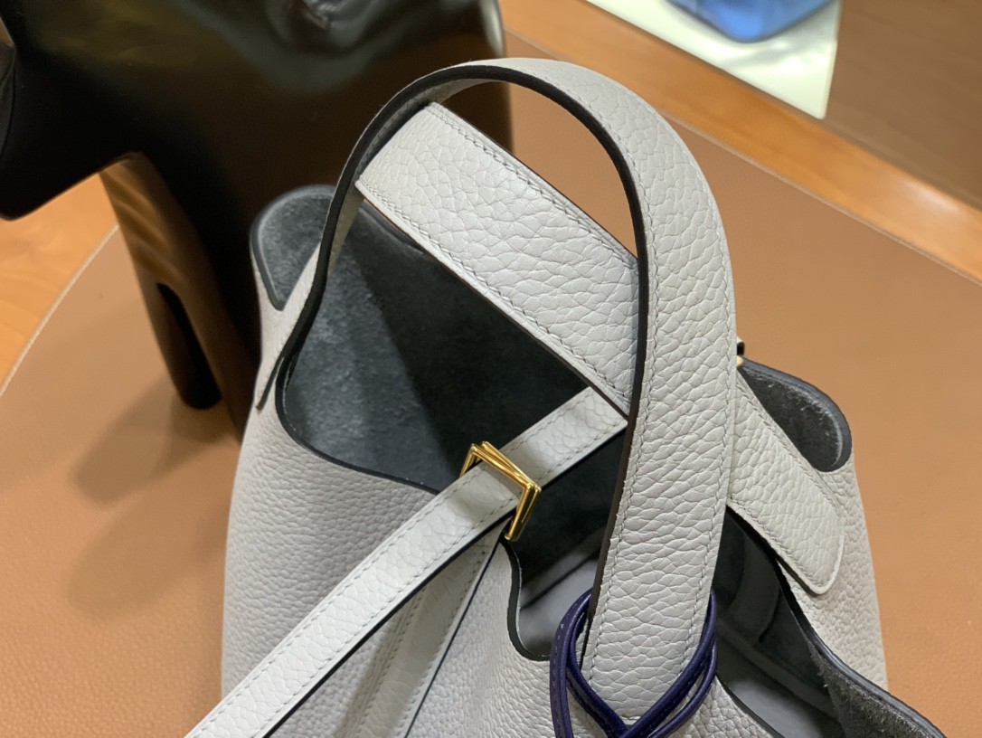 Hermès（爱马仕）Picotin 菜篮包 TC 4Z海鸥灰 18cm 金扣