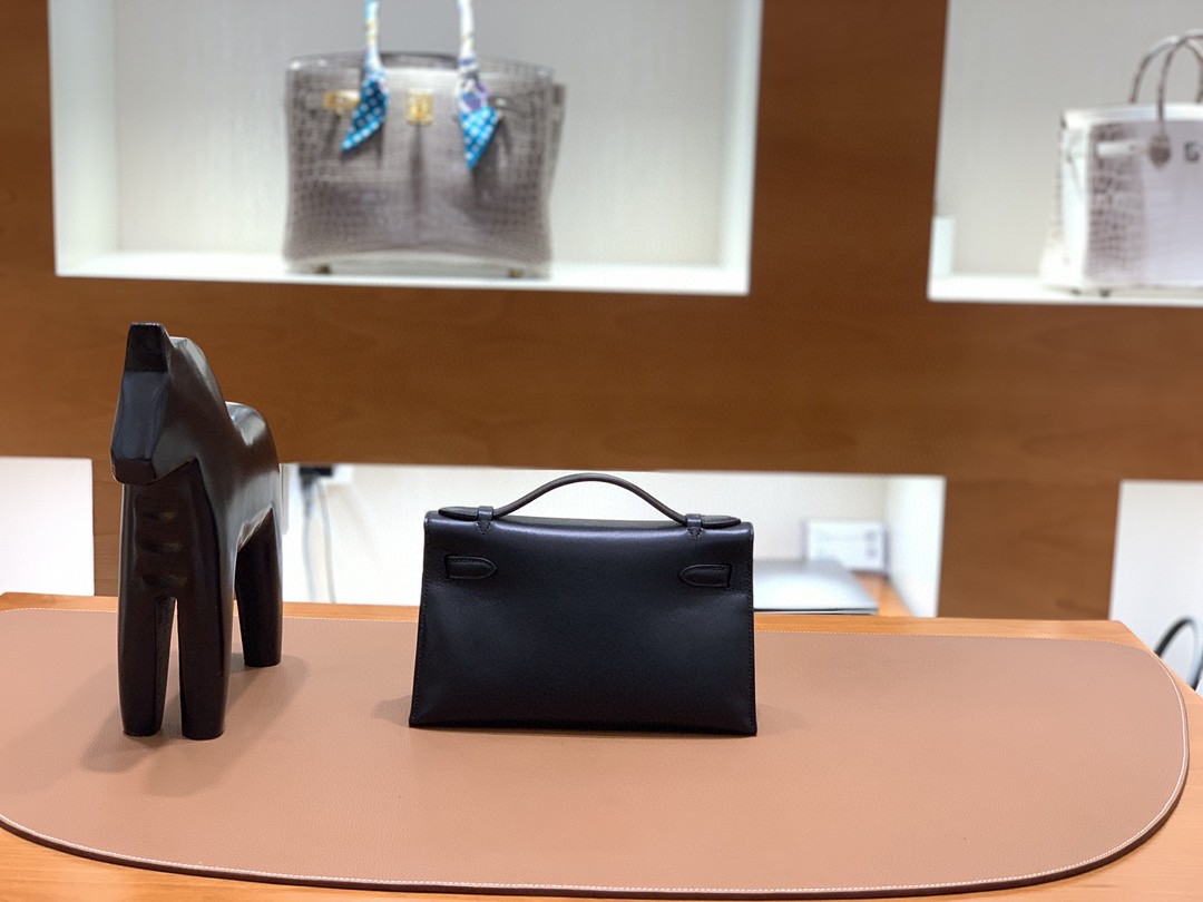 Hermès（爱马仕）mini Kelly 迷你凯莉 swift 黑色 银扣 22