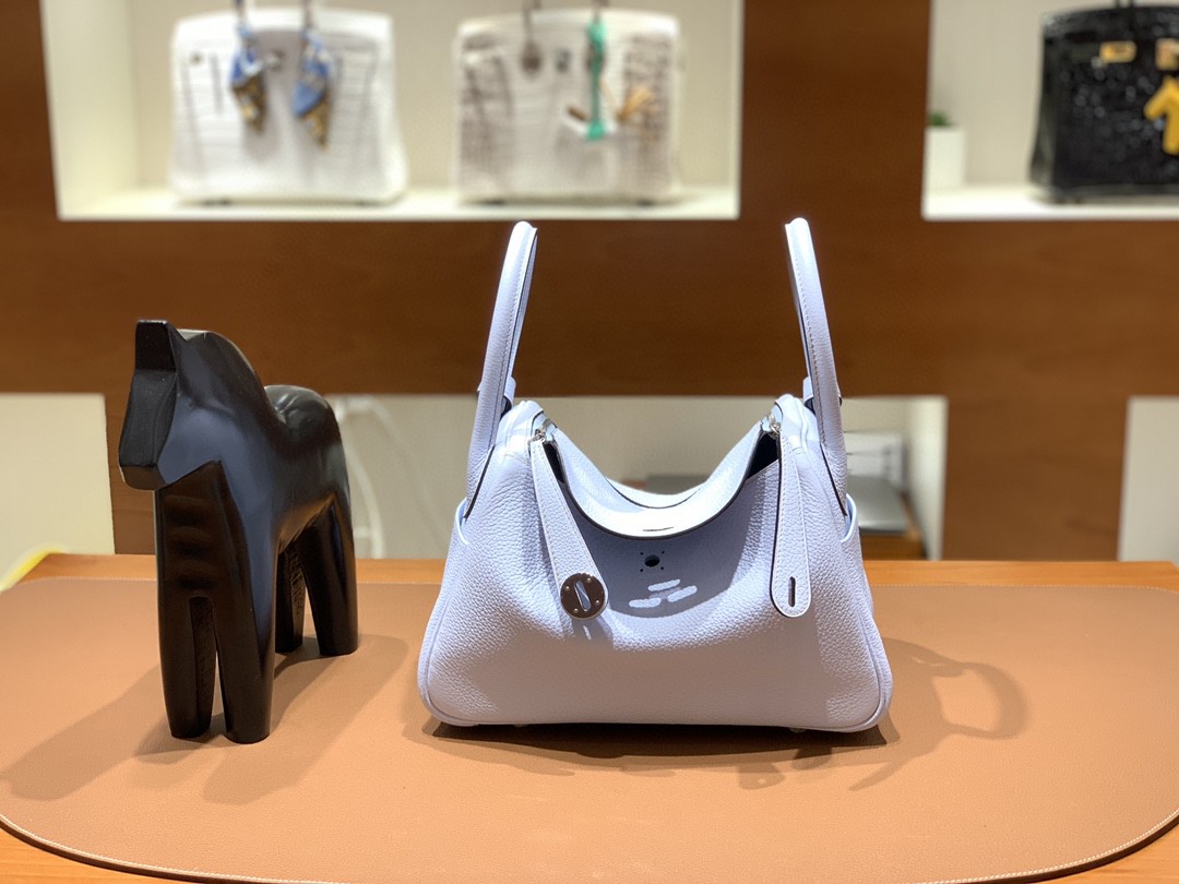 Hermès（爱马仕）Lindy 琳迪包 TC T0 雾蓝色 银扣 26cm