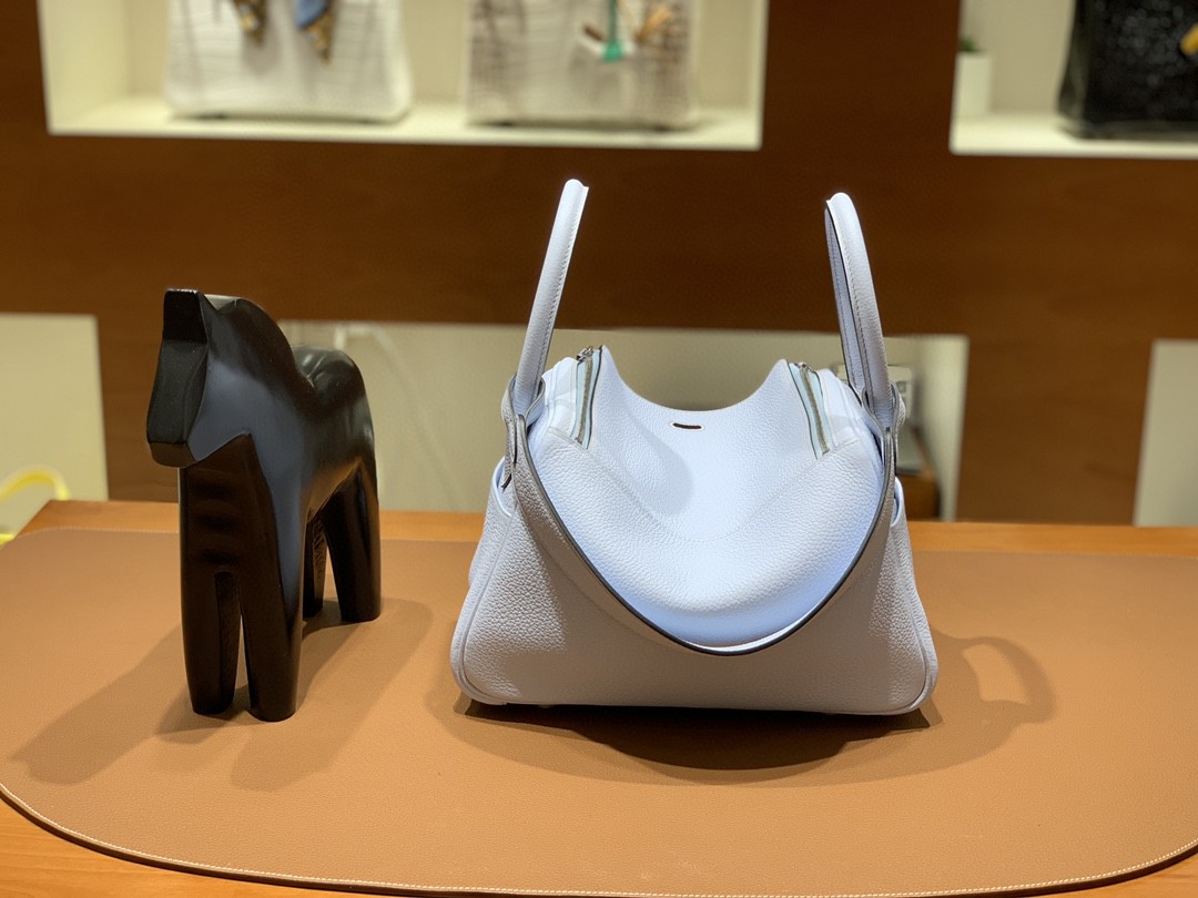 Hermès（爱马仕）Lindy 琳迪包 TC T0 雾蓝色 银扣 26cm