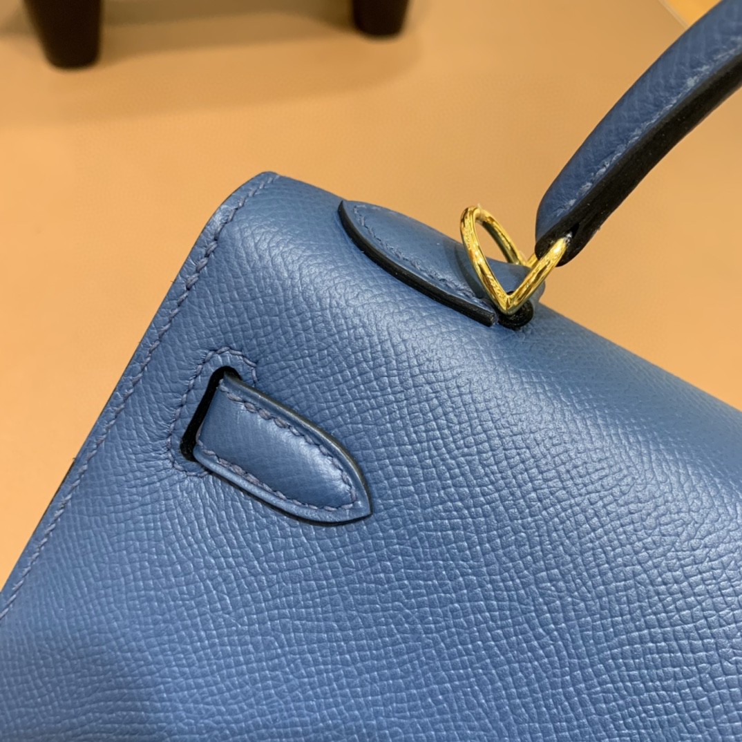 Hermès（爱马仕）Kelly 凯莉包 Epsom 深邃蓝 金扣 25cm